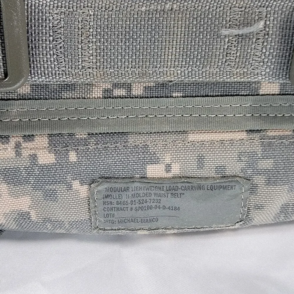 US Military ACU MOLLE II Waist Belt Padded Load Carrying Equipment Adjustable